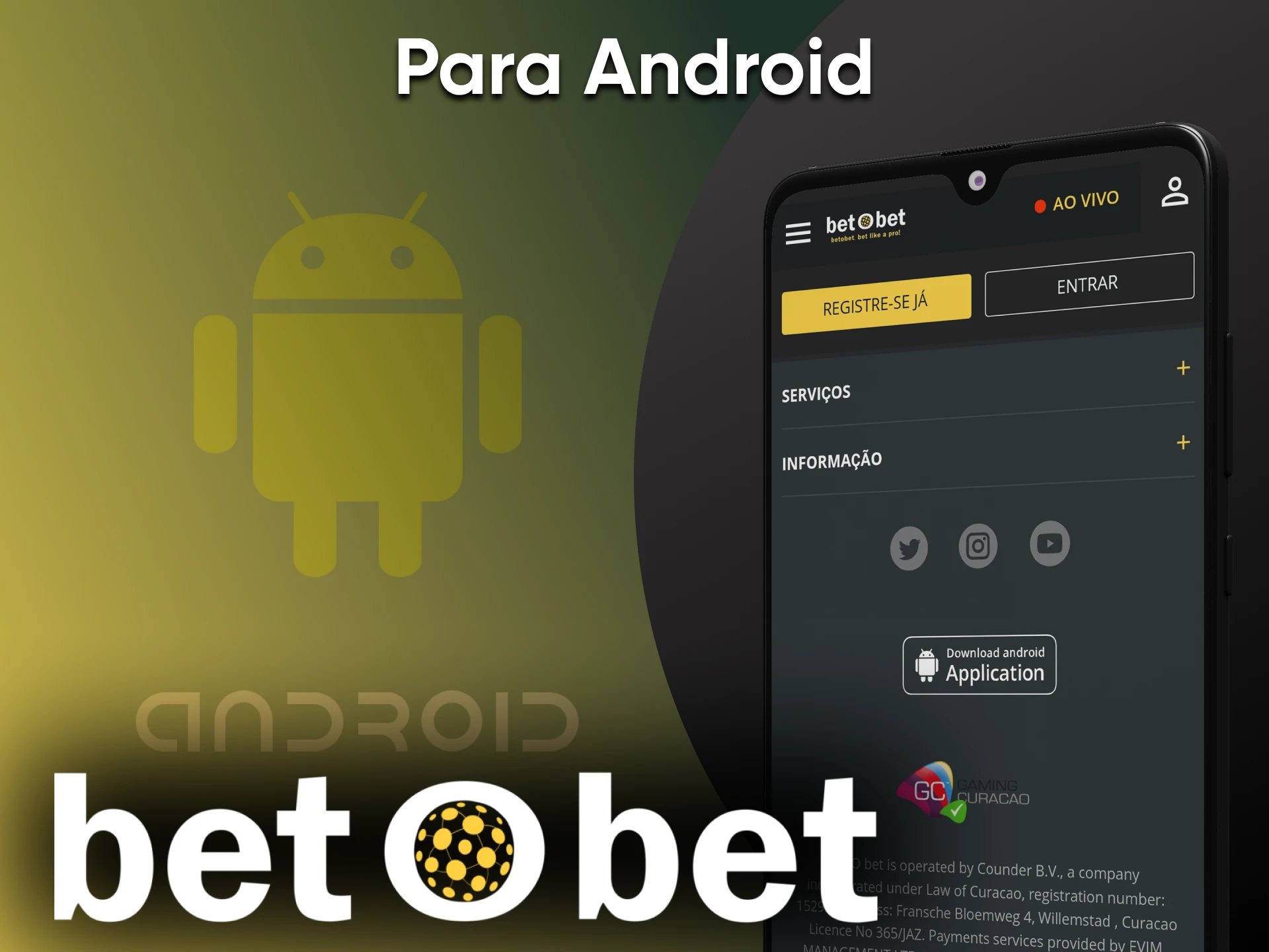 Use o aplicativo Betobet em seu smartphone.