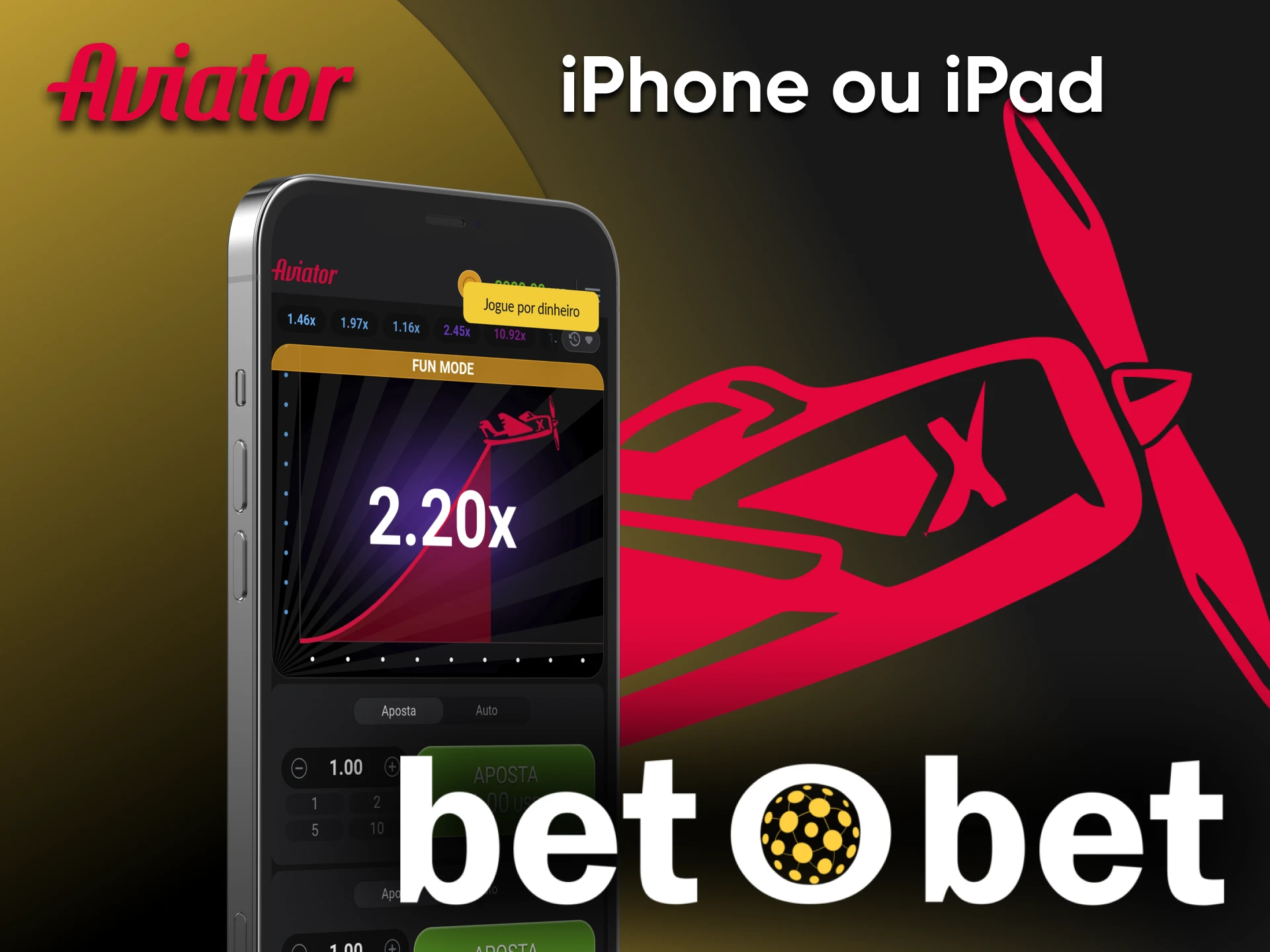 Jogue Aviator via iPad ou iPhone no Betobet.