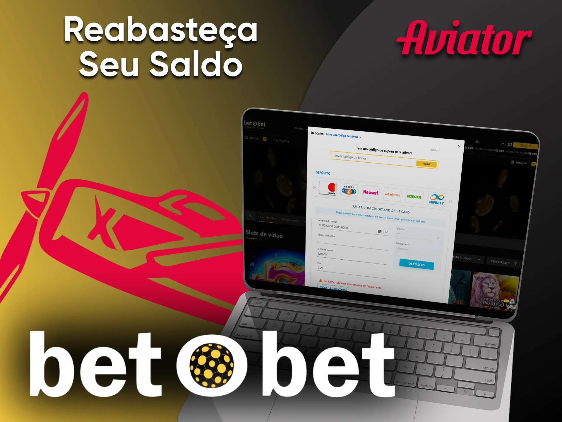 Recarregue seu depósito para jogar Aviator no Betobet.